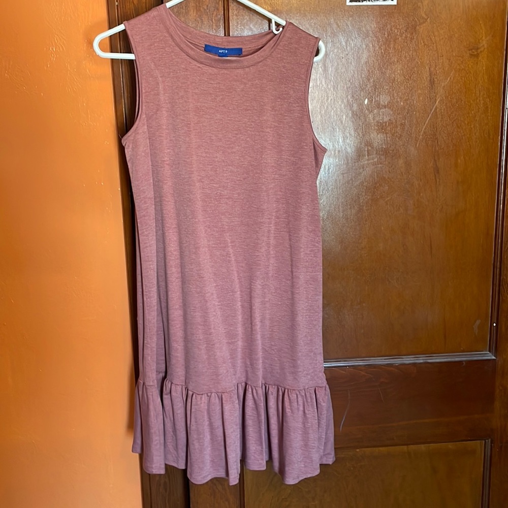 Ruffle bottom mauve dress